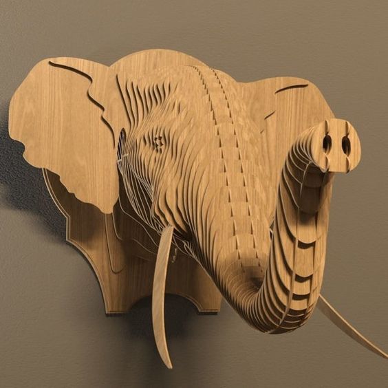 Elephan 1 3d puzzle  cut wood diy wooden akz.vn