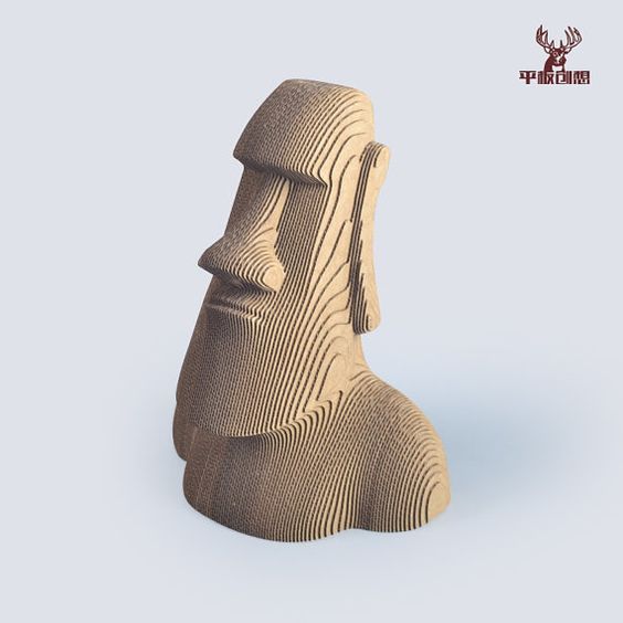 Moai Statue 3d puzzle  cut wood diy wooden akz.vn