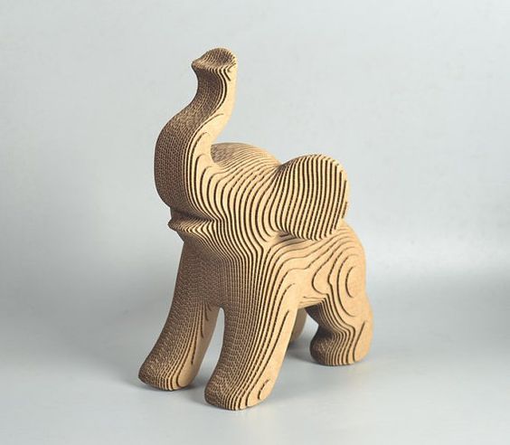 elephant   3d puzzle , cut wood diy akz.vn