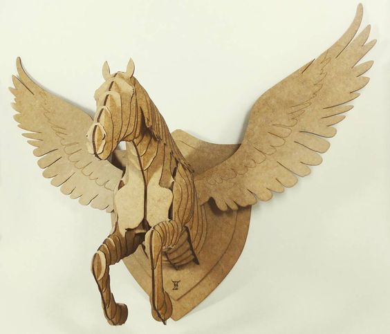 Angel horse 3d puzzle  cut wood diy  