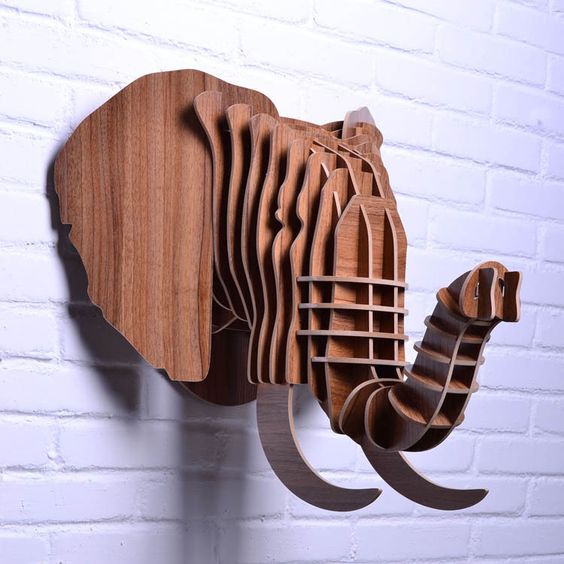 Elephant up  3d puzzle  cut wood diy 
