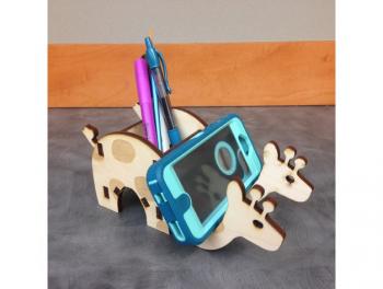 Laser Cut Giraffe Phone & Pen Holder ​ 